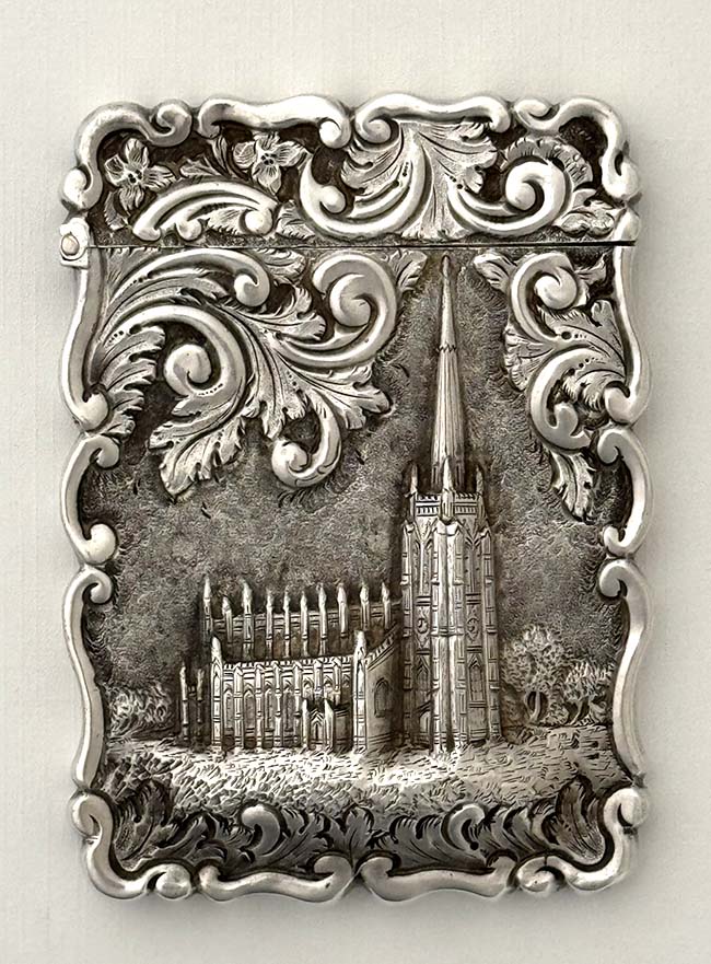 English silver card case Frederick Marson Birmingham 1870